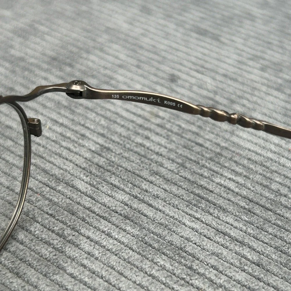 Omomuki K005 Titanium Y2k Eyeglass Frames Bronze Oval Japan Made 48-18-135